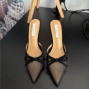 Tony Bianco Aroma Black Nylon/Suede heels